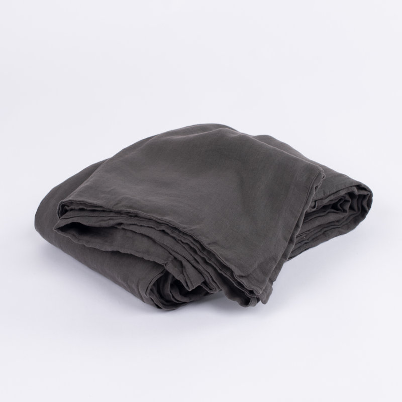 Housse de couette en lin Hestia, Housse de couette pour grand lit, Gris anthracite