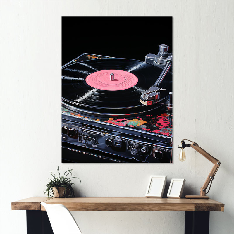 Rose et noir, plaques tournantes Brilliance I - Art mural en métal, H 20 po x l 12 po x P 1 po