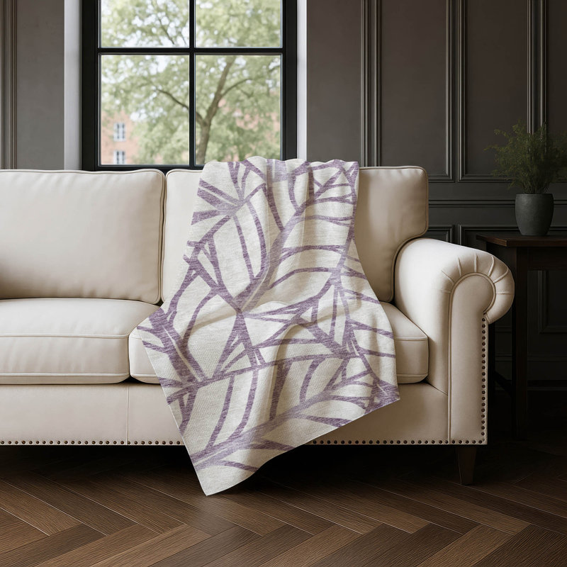 Jeté floral Addison Sherpa ASB741, Mauve