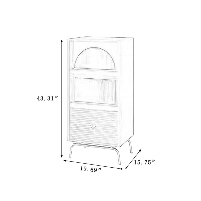 Modern Brown Solid Wood Accent Cabinet