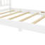 Base de lit plateforme simple avec tête de lit, base de lit plateforme en bois massif, lit de plancher avec lattes de support, blanc