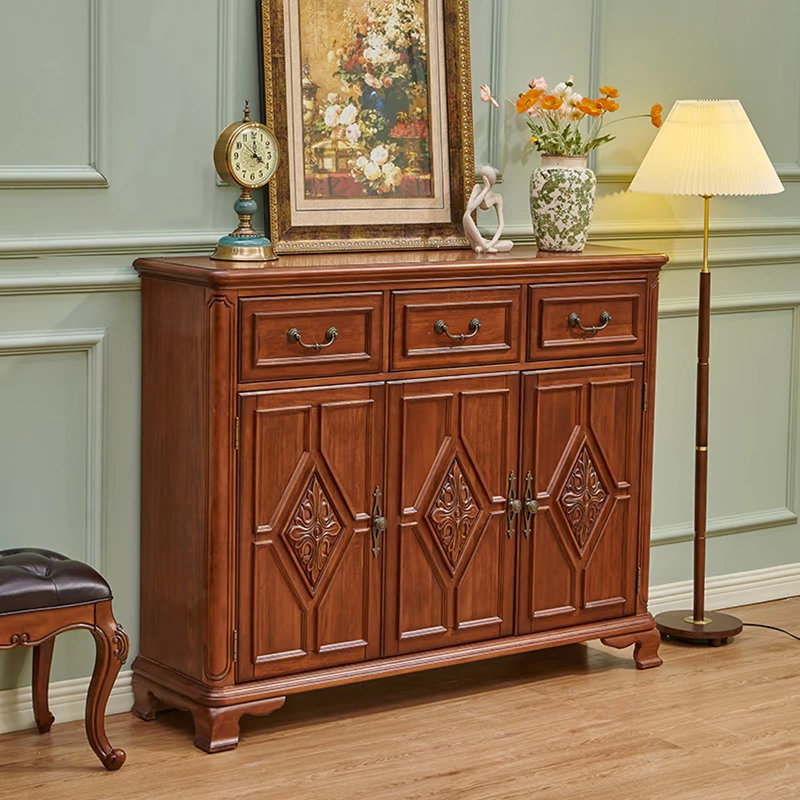 Cherry Solid Wood Shoe Storage Bench
