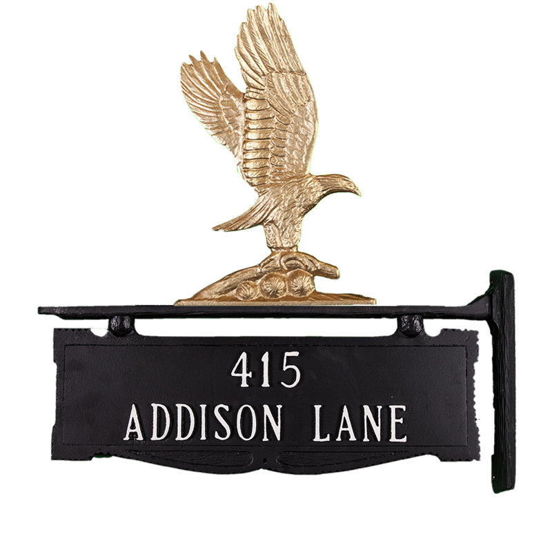 Poteau d'adresse 2 lignes Eagle, Oui, Bronze doré