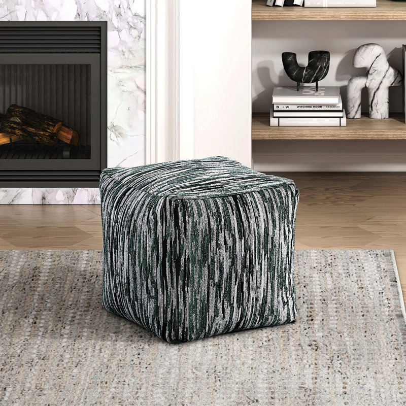 Pouf en tissu multicolore de style sac de pois, fond antidérapant, capacité de poids du cube de 16 po, capacité de poids de 300 lb, plancher, recouvert