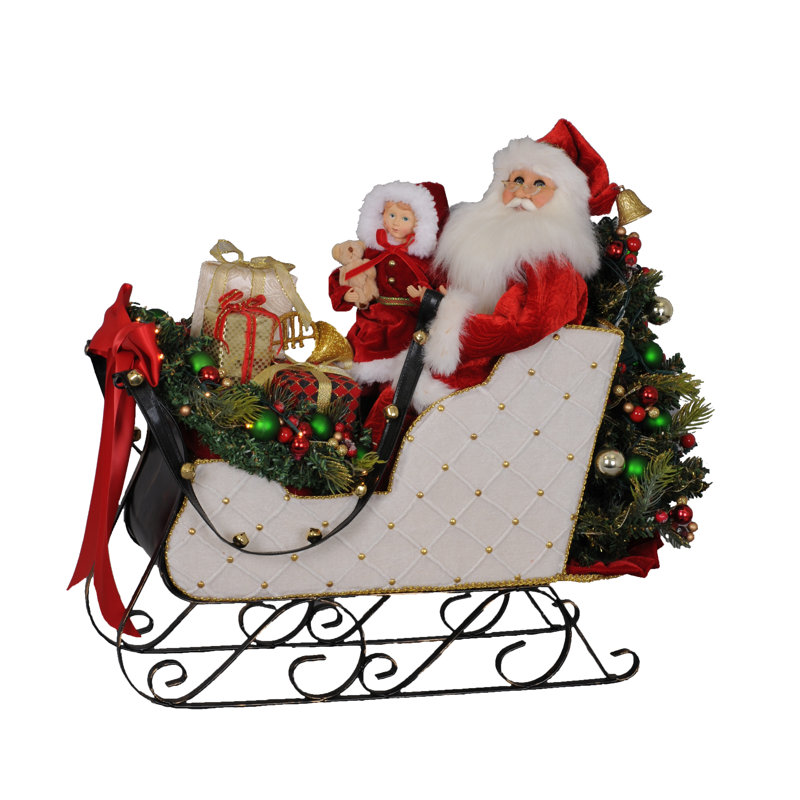 Lighted Sled Santa