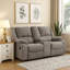Causeuse inclinable manuelle Cem, coussin capitonné, chenille gris moka