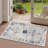 2’ X 3’ Navy Blue Distressed Floral Scatter Rug
