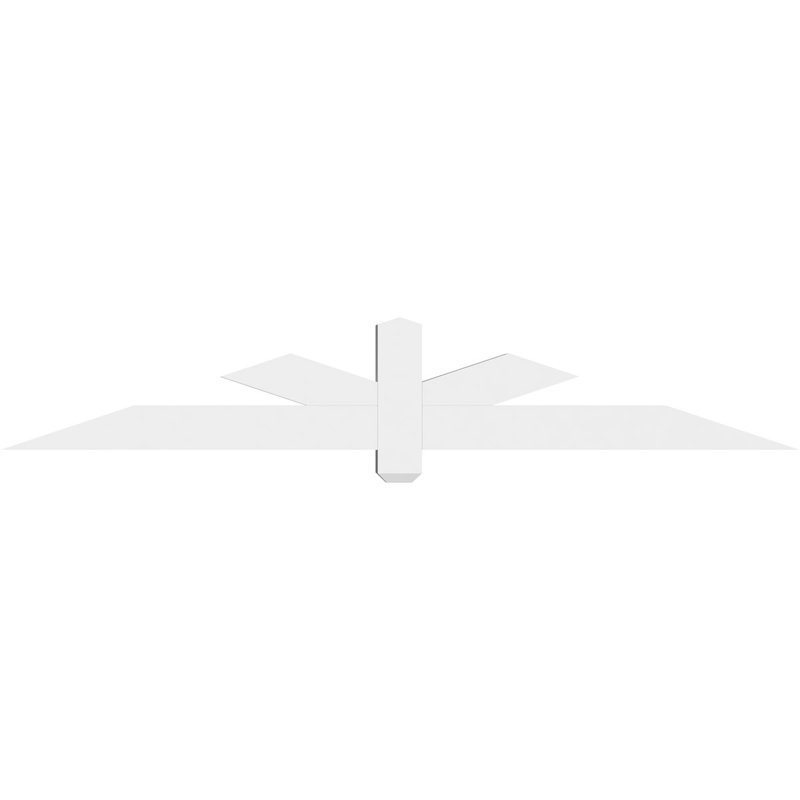Kennewick Architectural Grade PVC Gable Bracket, 12" H x 72" W (Pitch: 4/12), 4" D x 4" F