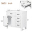 Base d'armoire de salle de bain 36 po. Meuble-lavabo blanc avec tiroirs. Bois d'hévéa massif et article autoportant sans évier. Accessoire de base d'ameublement-2085008093