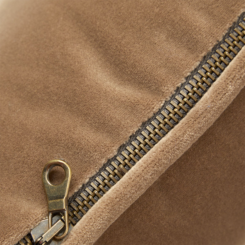 DIVAN Velvet Pillow Cover & Insert, Brown, Square 18"