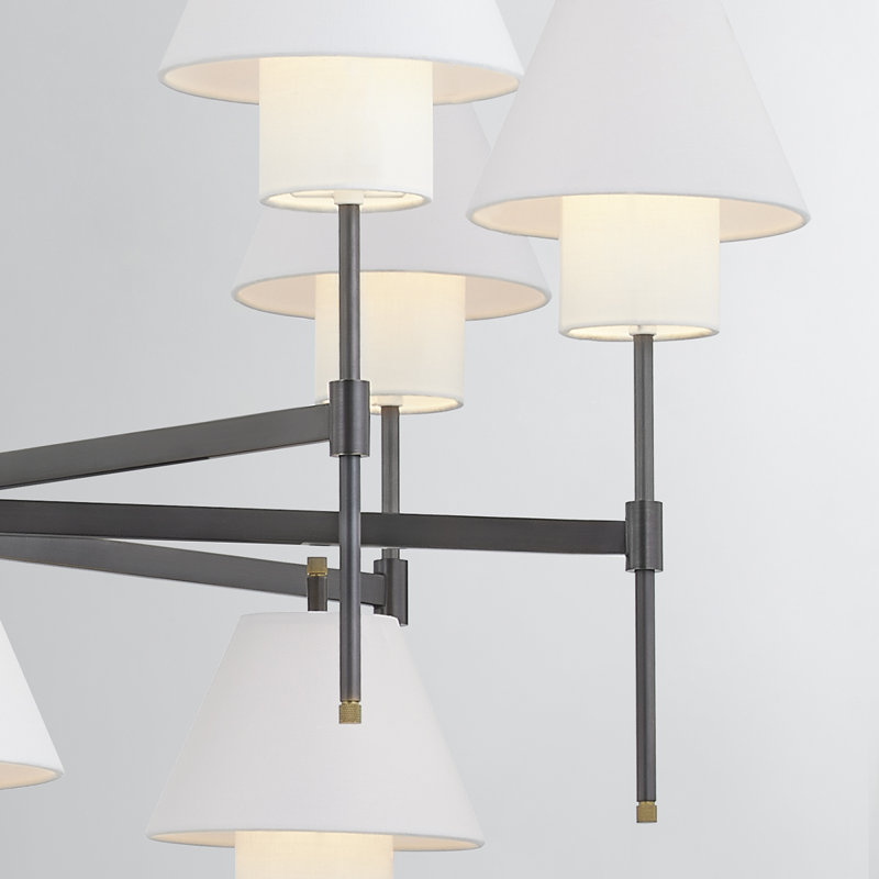 GLENMOORE 12 LIGHT CHANDELIER, Black