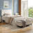 Twin Size Bed Set Of 2 Upholstered Platform With Adjustable Diamond Tufted Headboard-2057995469