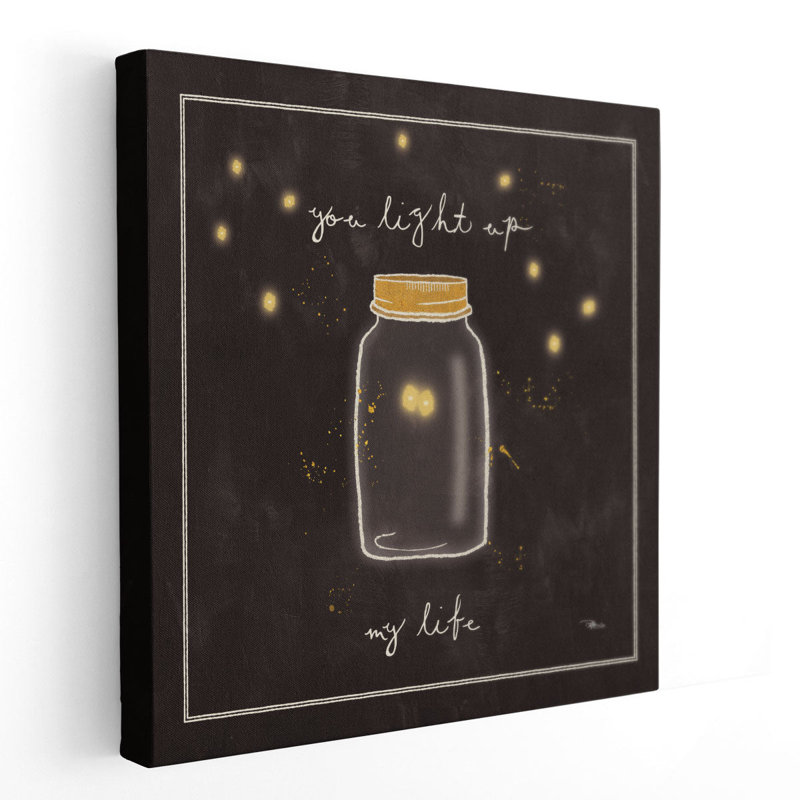 Firefly Glow I, noir et blanc, reproduction d'art sur toile, H 20 po x l 20 po