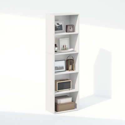 Ebern Designs Reed Open Shelf Multipurpose Bookcase, Storage Organizer, White