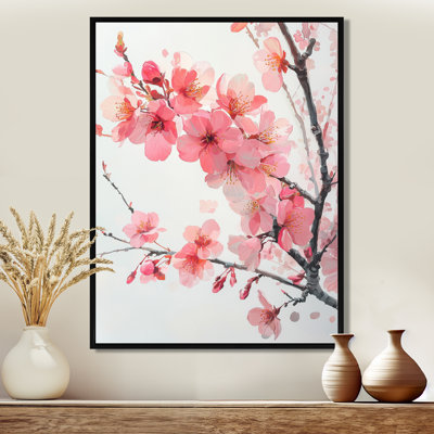 Pink Cherry Blossoms Summer Embrace I - Cherry Blossom Wall Art