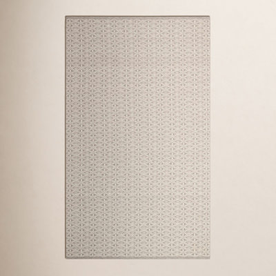 Grey Hand-Woven Geometric Cotton Rug