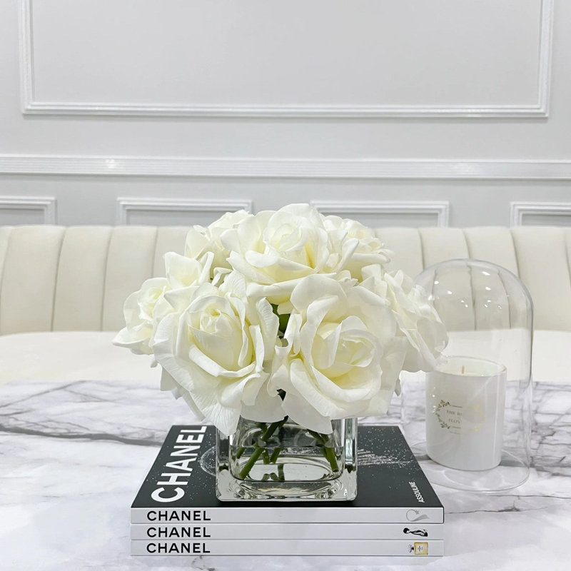 Silk Rose Arrangement in Vase