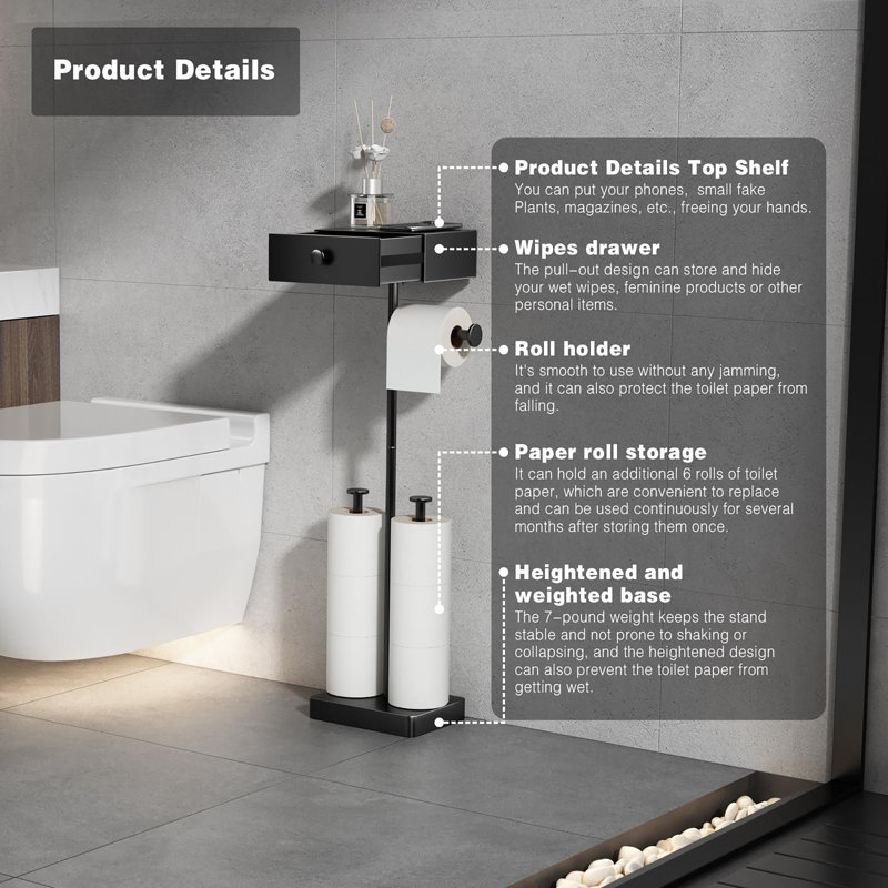 Porte-papier hygiénique avec tablette