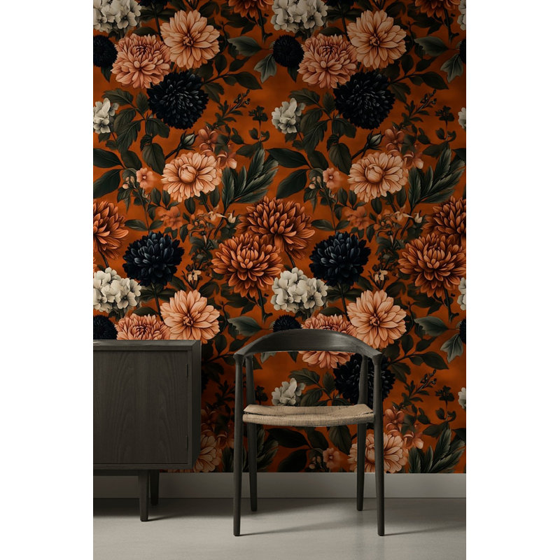 Papier peint floral d'automne «Dahlia»