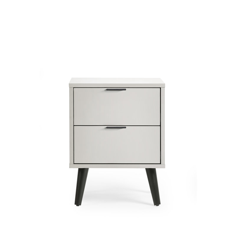 Elkville 45cm W Manufactured Wood Bedside Table, Silk Grey