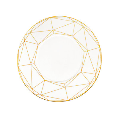 Gem Cut Gold Fine Bone China Salad/Dessert Plate