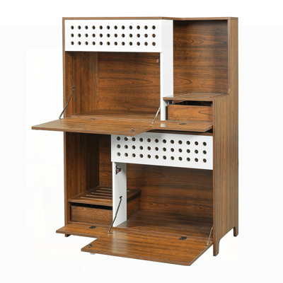 2-Piece Modern Cat Furniture Set, Litter Box Enclosure and Side Table with Storage, for 2 Small-Medium Cats