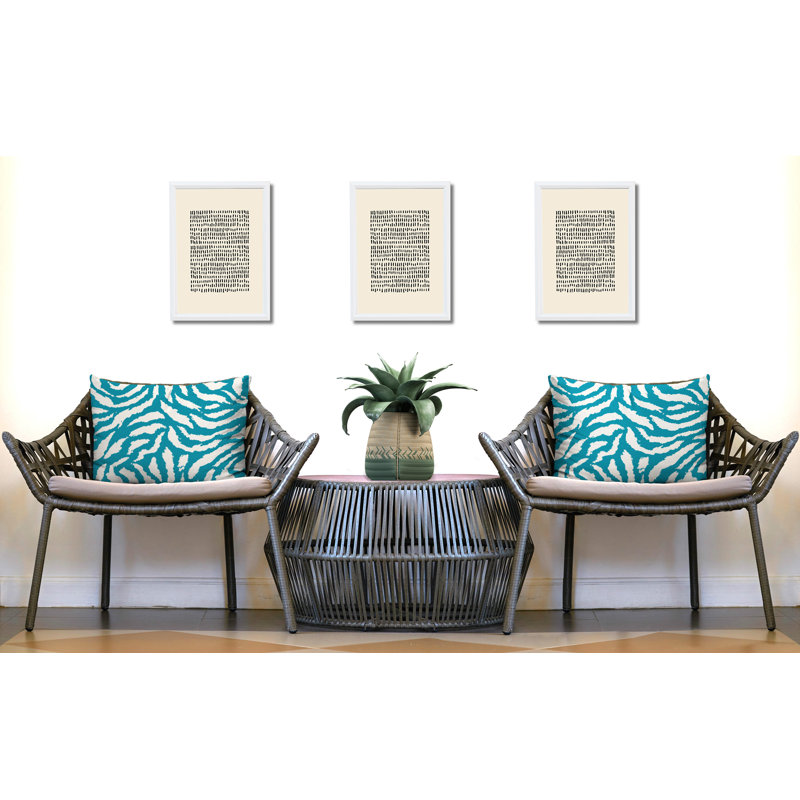 Oreiller réversible intérieur / extérieur à imprimé zébré Tory, 25x18, Turquoise