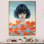 Jeune femme dans un champ de coquelicots rouges sur toile