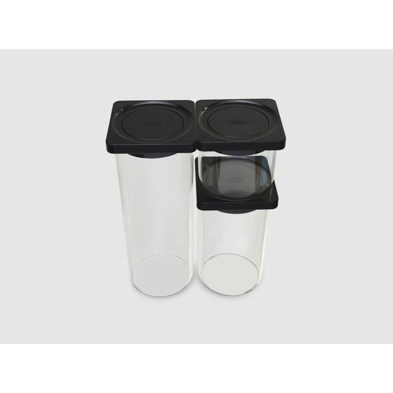 Boîtes de conservation alimentaire Enylah Family Pack, 0,7 L + 1,6 L + 2,4 L, Noir
