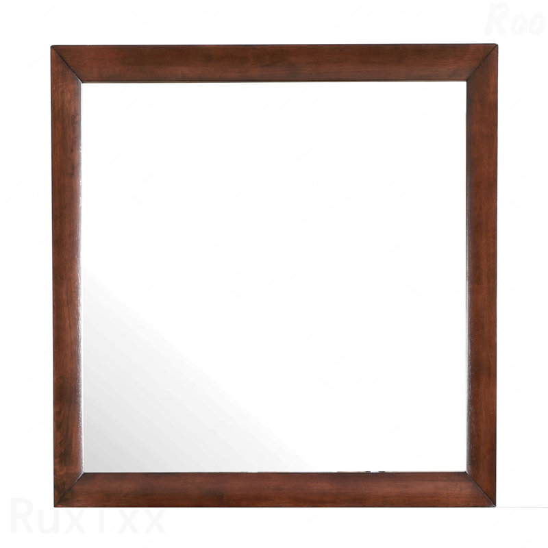 Miroir d'appoint Basic Basic - Décoration intérieure, 39 po x 35 po, Noyer, Rectangulaire
