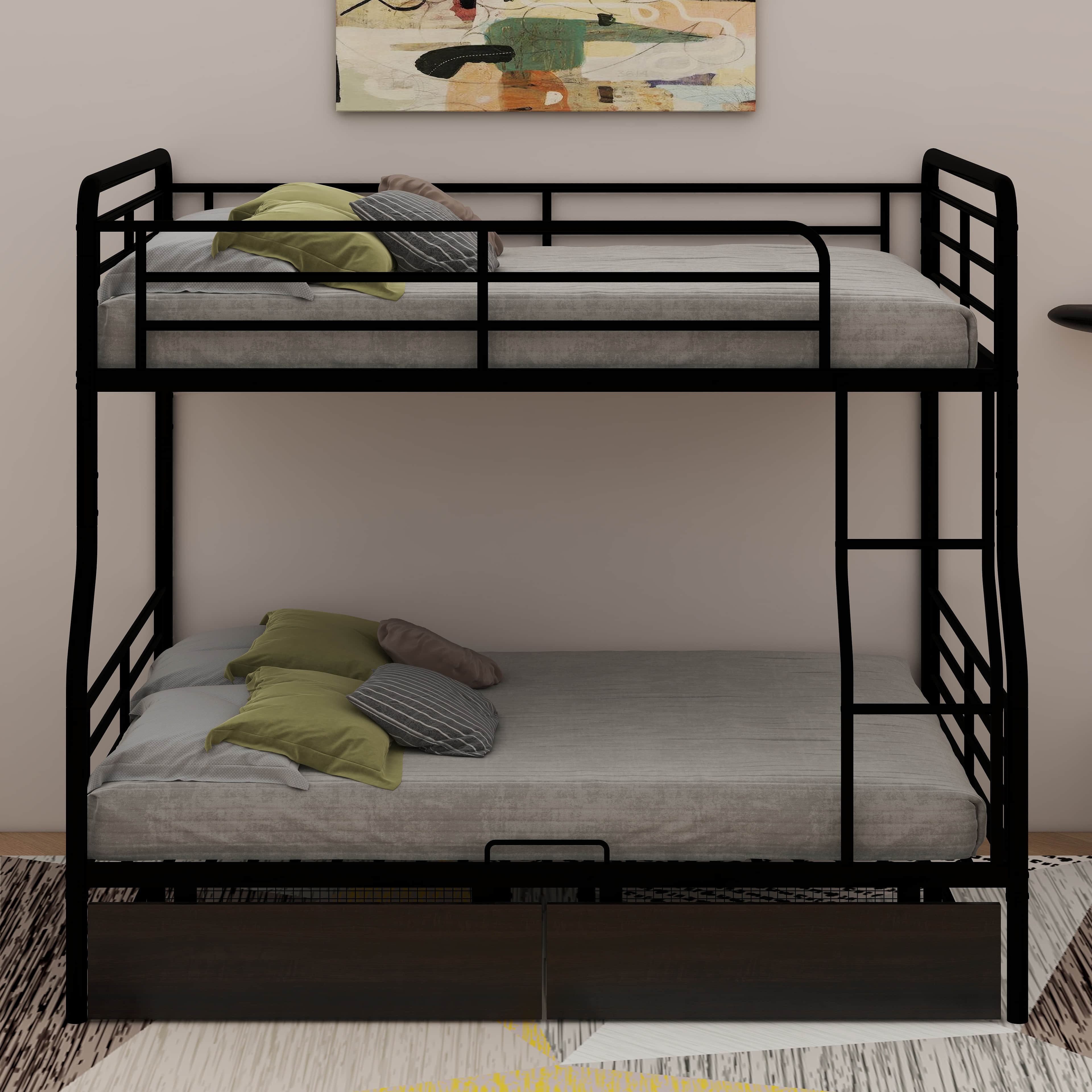 Isabelle & Max™ Full XL Over Queen Bunk Bed (Metal Frame) – 2 Drawers ...