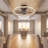 20" Geometric Molecular Caged Flush Mount Ceiling Fan with LED Light and Remote