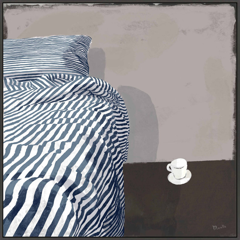 Firt Coffee by Marco Marella for Studio M - Framed Wall Art, Black Canvas Framed, 30" H x 30" W