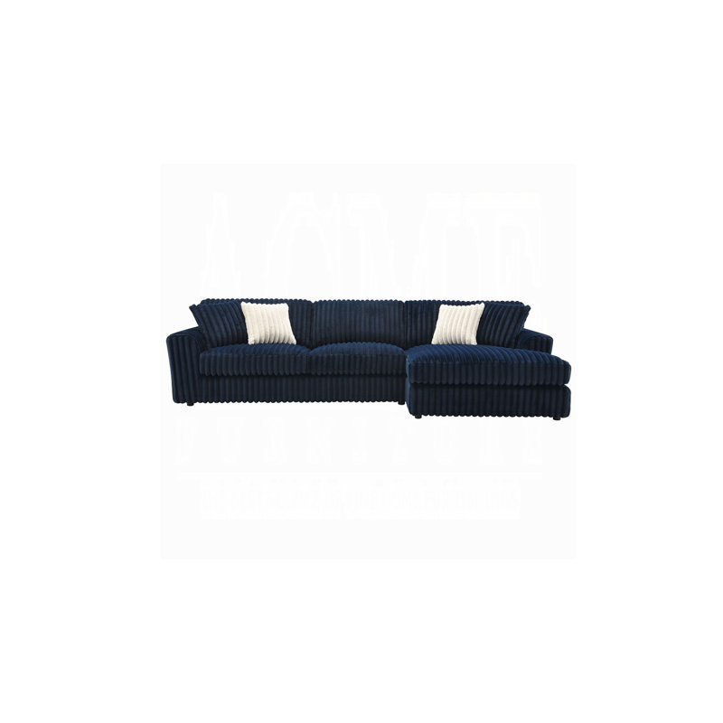 Canapé modulaire Luxe en velours côtelé - Bleu foncé