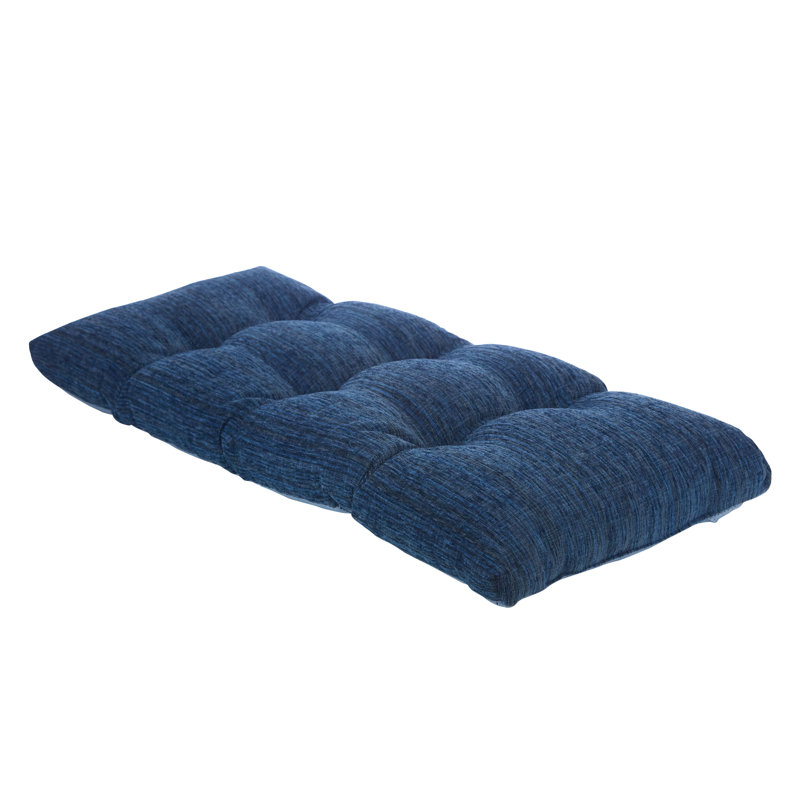 Chenille Non-Slip Bench Cushion, Blue, 33" W x 14" D