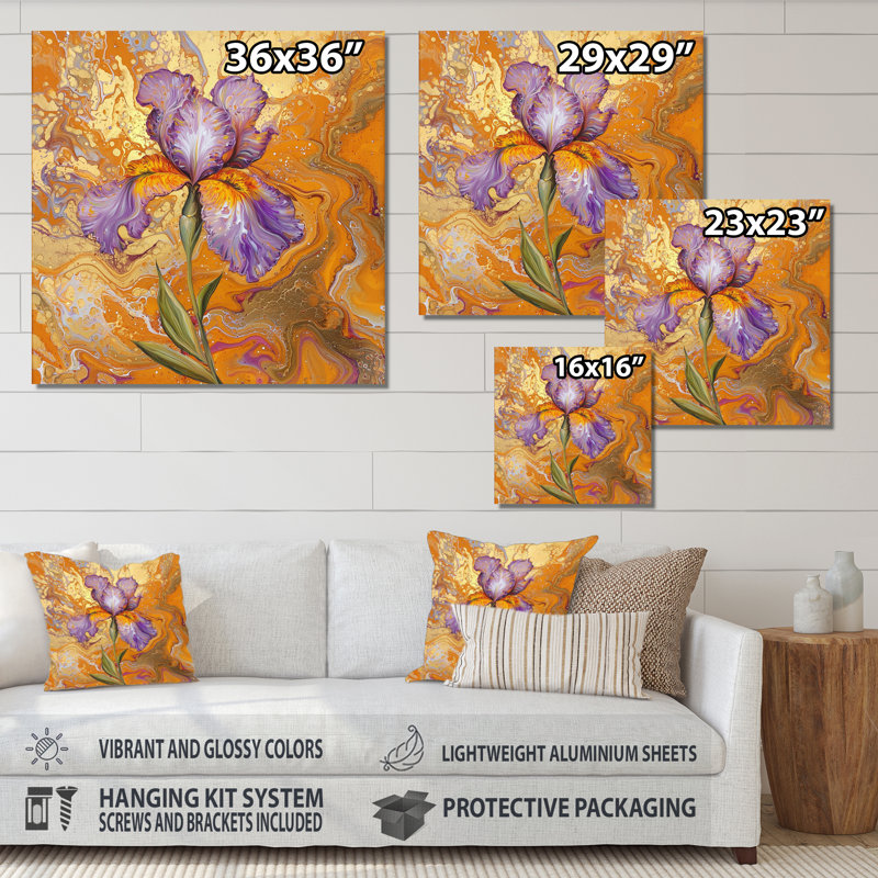 «Eternelle liquide», impression murale traditionnelle irisée, H 36 po x l 36 po x P 0,84 po
