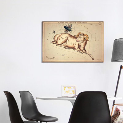 Aries And Musca Borealis, 1825 by Sidney Hall - Wrapped Canvas Print