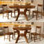 Table de salle à manger ronde extensible en bois massif de 43,7 à 59 pouces pour 4 à 6 personnes