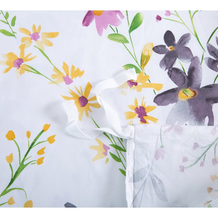 Alysa Watercolor Windflower Painted Duvet Cover Set Grovelane Size: Oversized King Duvet Cover + 2 Shams