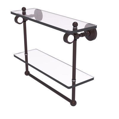 Jarrell 2 Piece Glass Tiered Shelf with Towel Bar