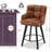 26''H Upholstered 360°Swivel Counter Height Bar Stools, Wood Legs Kitchen Island Chairs-211219935-210338533