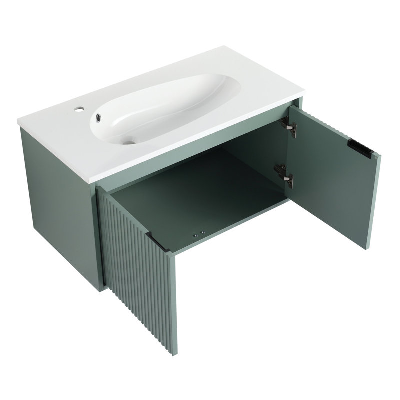 Meuble-lavabo flottant 36 po avec lavabo en résine