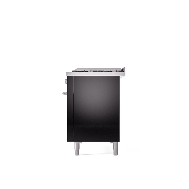 Plaque chauffante double 8 brûleurs 48 po ILVE Professional Plus II, Propane liquide, Noir lustré