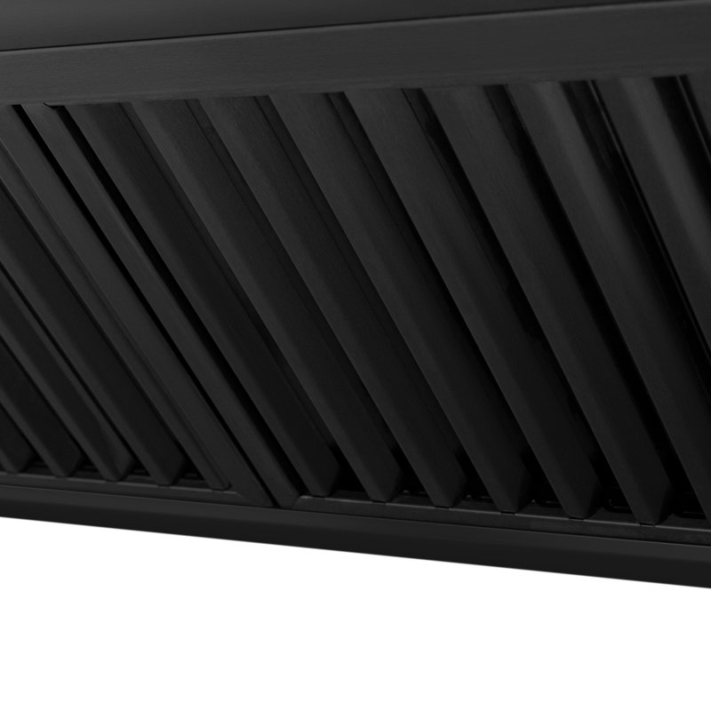 Hotte de cuisine en acier inoxydable noir 36 po avec poignée ZLINE, Champagne champagne