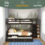 Lit superposé double au-dessus de double avec lit gigogne simple et escalier-372975946