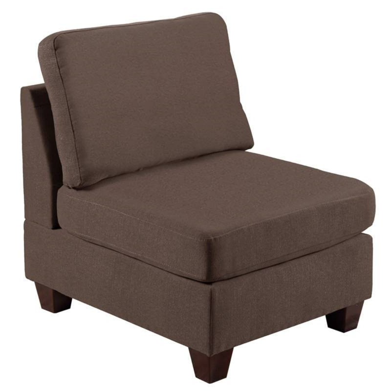 Meuble de salon capitonné sans accoudoirs 1pc, Café
