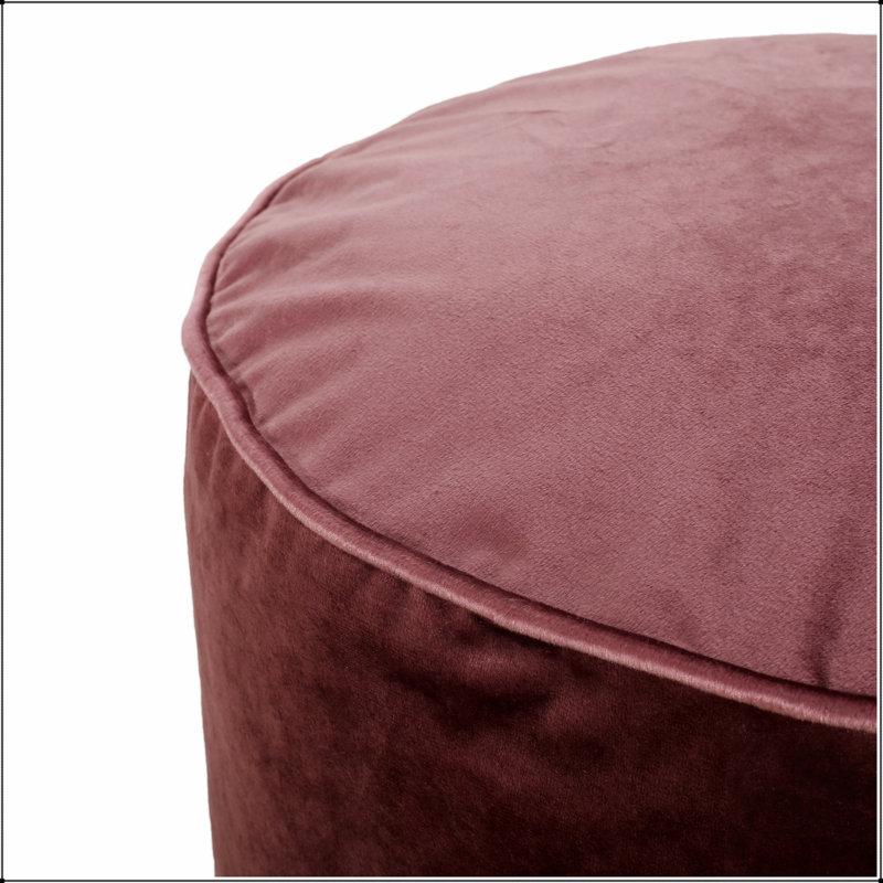 Shimon - Pouf cylindrique, rosé - Repose-pieds ou coussin de sol polyvalent et élégant pour les intérieurs modernes