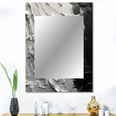 Blanc et noir Tranquility Unleashed VI - miroir en marbre, miroir mural décoratif moderne, impression d'art en métal