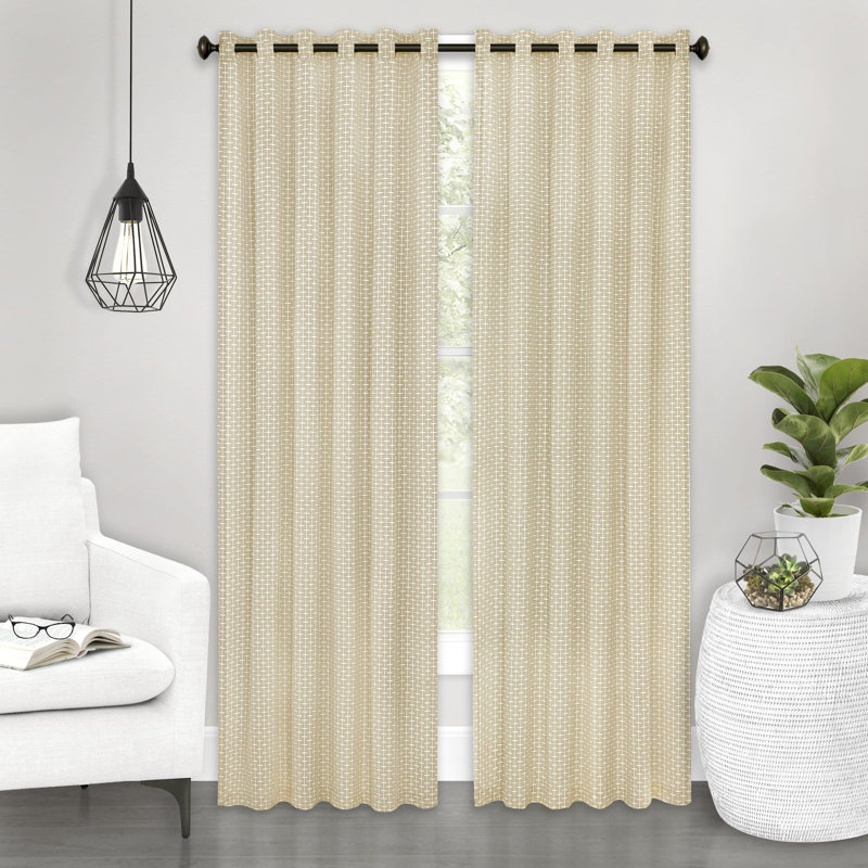 Mckinslee Semi Sheer Curtain Single Panel, Light Brown, 42" W x 84" L
