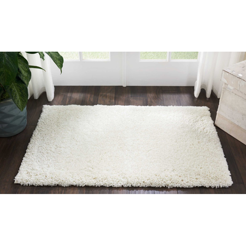 Tapis ivoire Sunny Shag, Rectangle 2 pi 6 po x 4 pi